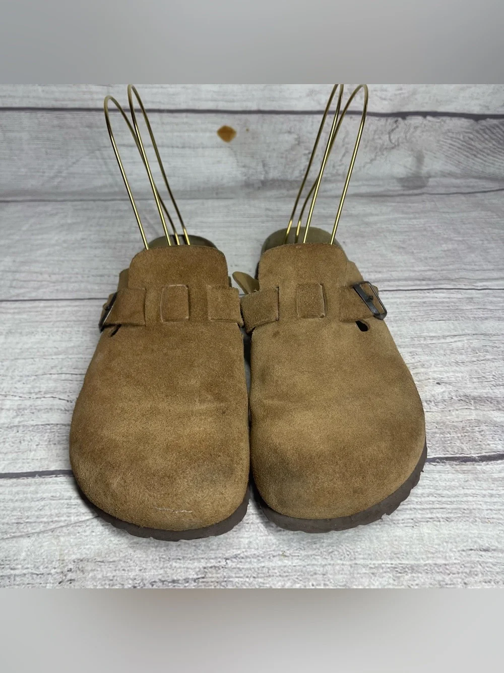 Cushionaire Men’s 9 Brown Suede Slip On Clogs